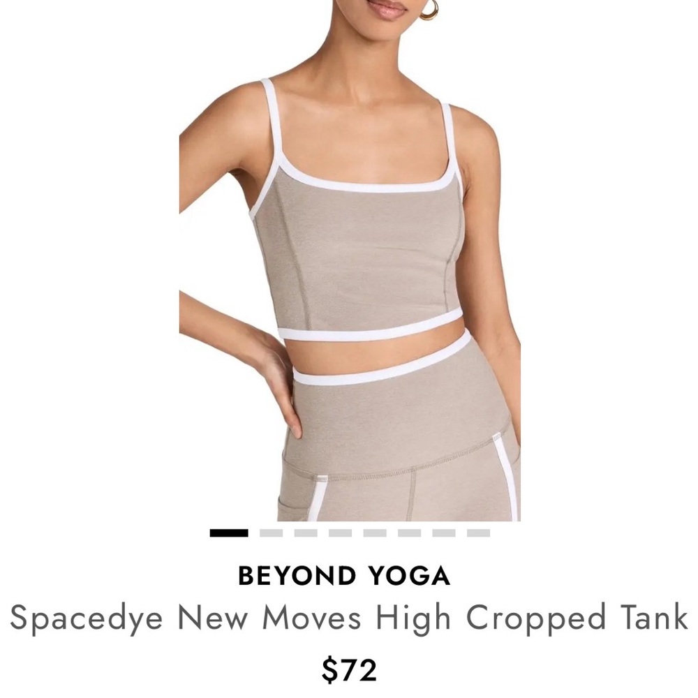 Beyond Yoga Gray and White Crop Tank